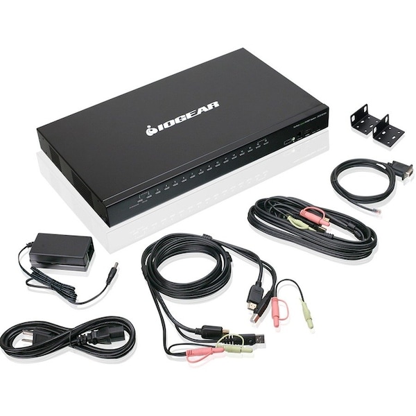 Iogear 16-Port USB HDMI KVM Switch with Audio (TAA Compliant) GCS1816H - main