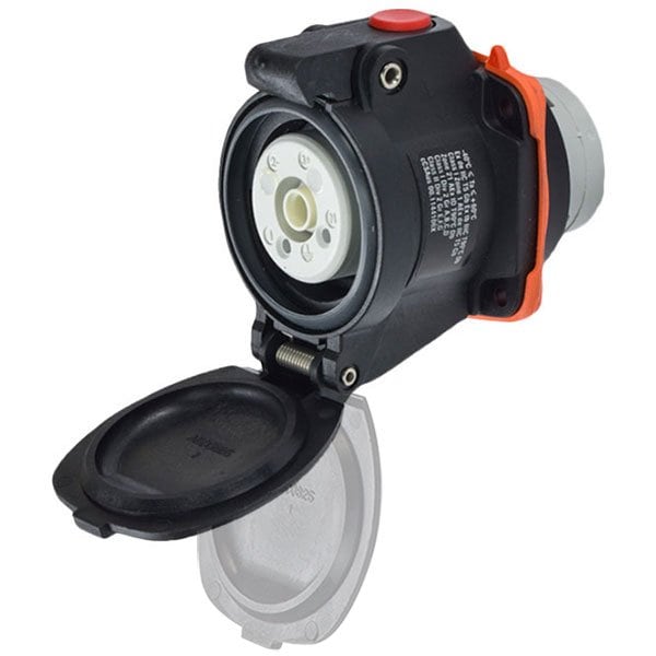 Meltric DXN20 RECEPTACLE POLY BLACK SIZE 1 IP 66/67 1P+N+G 20 A 125 VAC 60 Hz 22-14075 - main