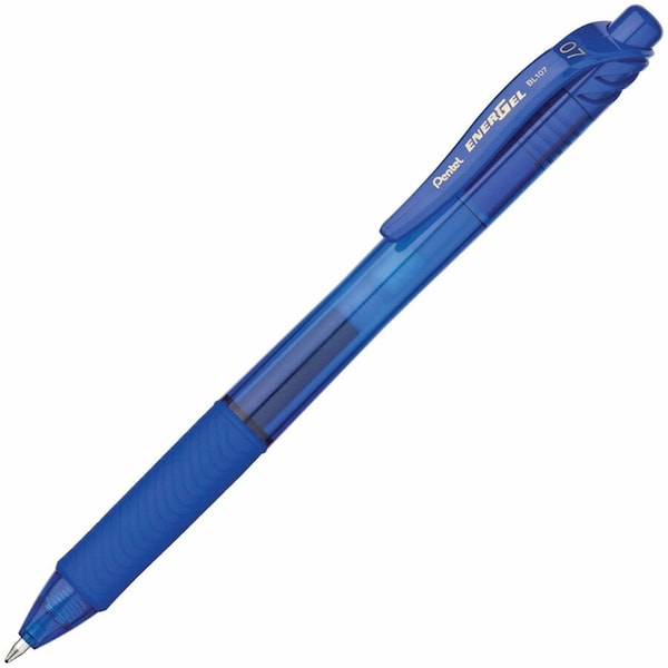 Pentel Pen Set, Blue, Non-Erasable, Gel, PK12 BL107-C - main