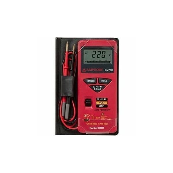 Amprobe Digital Multimeter, 600 V Max DC, 340 V Max AC, Average, 3,200 Instrument Counts, LCD DM78C - main