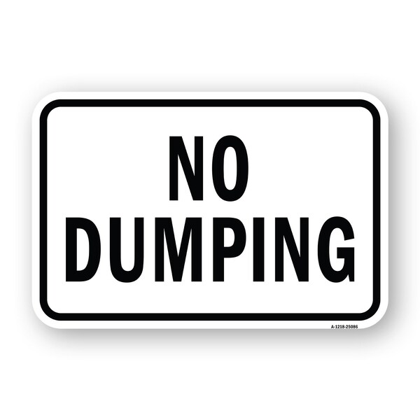 Signmission No Dumping, Heavy-Gauge Aluminum Rust Proof Parking Sign, 18" H, A-1824-25086 A-1824-25086 - main