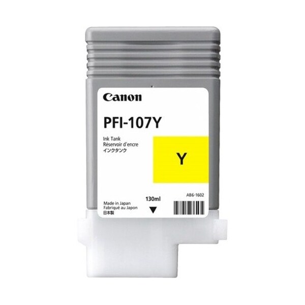 Canon PFI107Y Genuine OEM Yellow Inkjet Cartridge 130ml 6708B001 - main