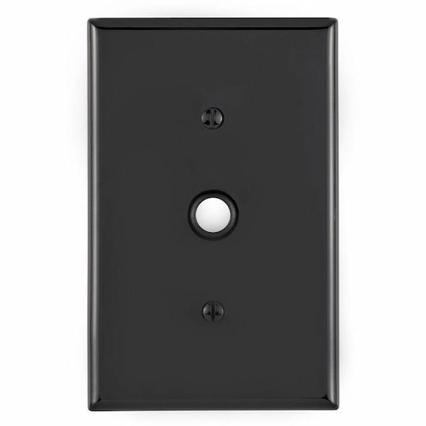 Leviton Telephone/Cable Wallplate, Midway Size, Gang 1, Black PJ11-E - main