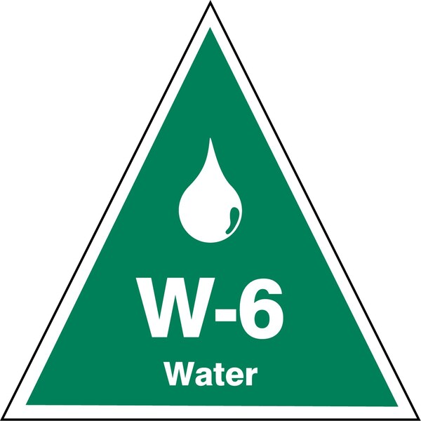Accuform Energy Source ID Tag, W-6 Water, 2.5" X 2.5", Adhesive Dura-Poly, 5/PK TDK906XVM - main