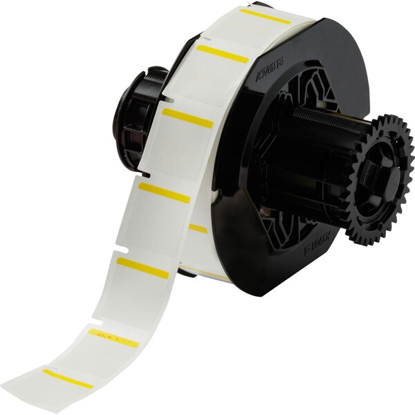 Brady Color Polyester Laboratory Labels 1 in H x 1 in W White, Yellow 1500/RL B33-179-494-YL - main