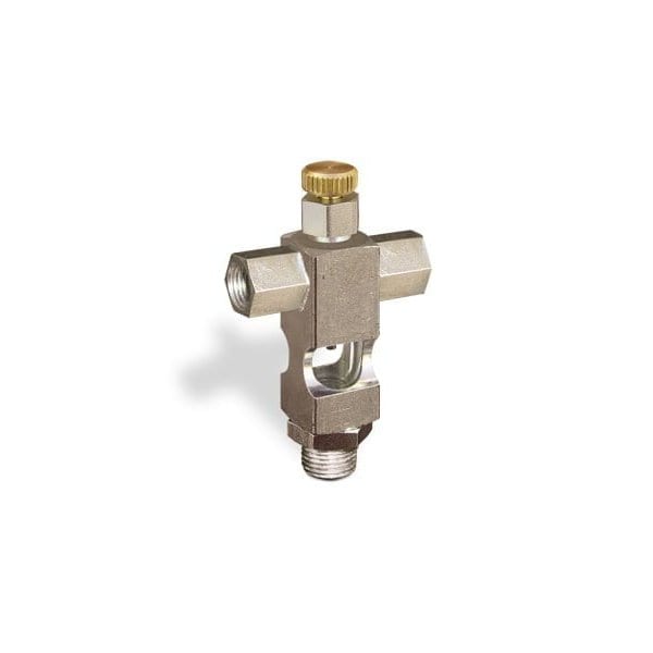 Oil-Rite Sight Feed Valve, Adjustable, Cross Pattern, 1/8 Female Npt Inlet, 1/4 Male Npt Outlet, Buna B1628-214B2HW - main