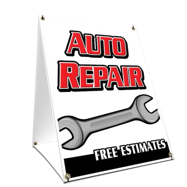 Signmission Auto Repair Free Estimates, 24 Inch x 18 Inch A-frame Yard Sign, Plastic Sign SBC-1824-Auto Repair Free Estimates - main