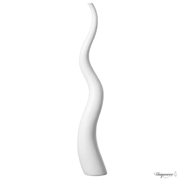 Uniquewise 62in Tall Animal Horn Shape Floor Vase: Elegant Ceramic White Accent for Entryway, Dining, or QI004040.W.L - main