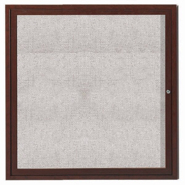 Aarco Outdoor Enclosed Bulletin Board w/ Al Wood Look Finish, Walnut Wood Look, 36''Hx36''W ODCCWW3636R - main