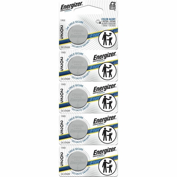 Energizer Coin Cell Battery, 170 mAh Cap, 3V DC, PK5 ECRN2025 - main