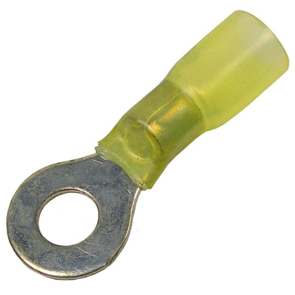 Pico Wiring Accessories Pico Crimp & Heat Shrink Ring Terminal, 1/4in Stud, 12-10 AWG Yellow, 5PK 2232PT - main