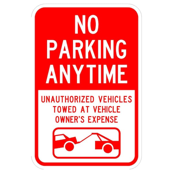 Sign Solutions Usa Parking Sign, 12 in W, Aluminum Sign, White DCS06DWT1218CUS00139 - main