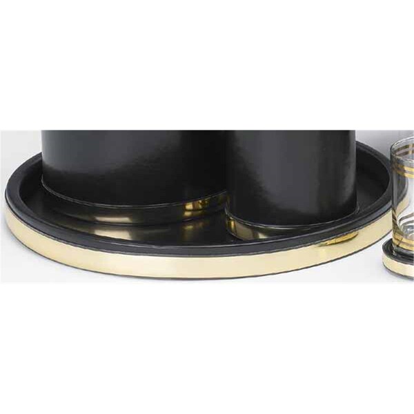 Sharptools Sophisticates Black with Polished Brass Deluxe 14 Inch Tray SH88566 - main