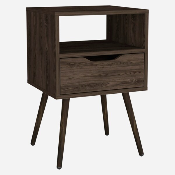 Homeroots 25" Brown Wood One Drawer Nightstand 543655 - main