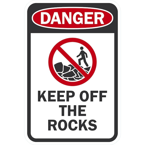Lyle Keep Off The Rocks (with Graphic), 12x18, Engineer Grade, White G-3154-EG_12x18 - main