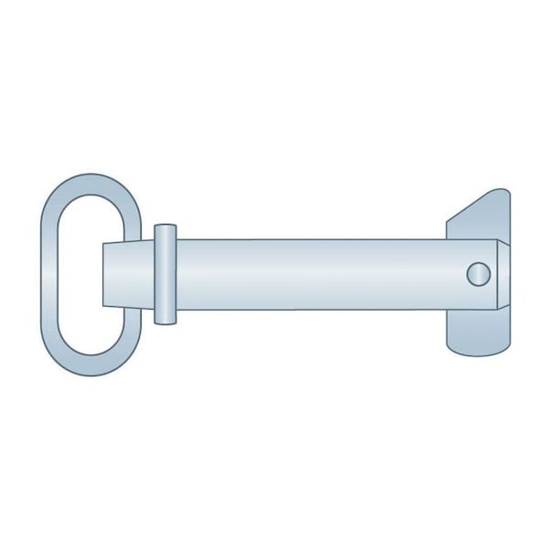 Huyett Swivel Lock Hitch Pin, Zinc Plated, 0.875 in Dia x 6.000 in Effective L x 1.500 in Hole Dia HPSL-0875-6000 - main