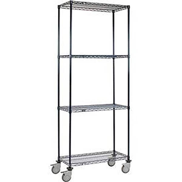 Global Industrial Nexel 4 Shelf Truck, Nexelon, 36"W x 18"D x 92"H, Polymer Swivel Casters, 2 Brake 188860 - main
