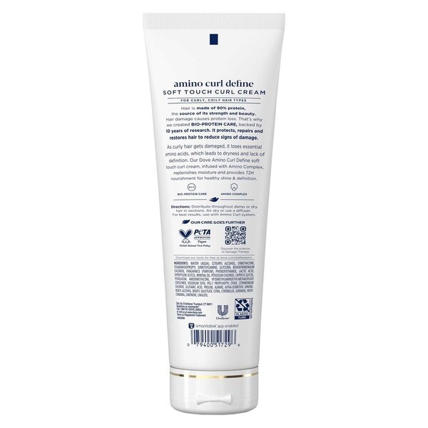 Dove Damage Therapy Amino Curl Define Soft Touch Curl Cream, 8 Fluid Ounce, 6PK 64392066 - main