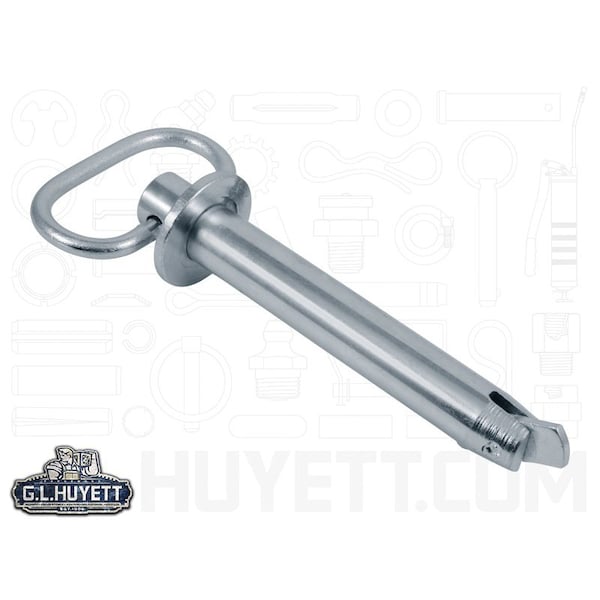 Huyett Swivel Lock Hitch Pin, Zinc Plated, 0.750 in Dia x 3.500 in Effective L x 1.500 in Hole Dia HPSL-0750-3500 - main