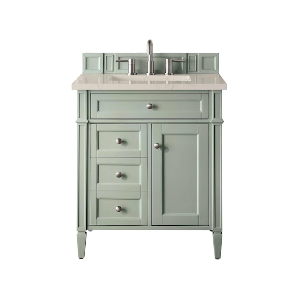 James Martin Vanities Brittany 30" Single Vanity, Sage Green, w/ 3 CM Siberian Silestone Top 650-V30-SGR-3SFR - main