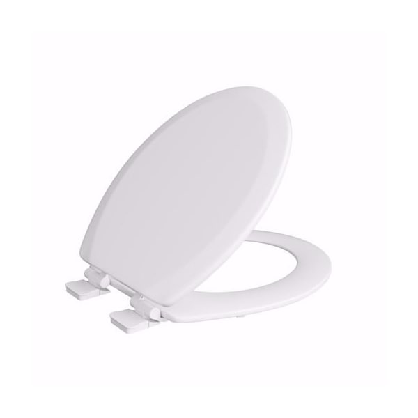 Jones Stephens White Deluxe Molded Wood Toilet Seat, Closed Front, Cover, Slow-Close, QuicKlean Hinges, Round C013WDS00 - main