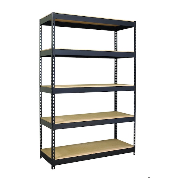 Hirsh Boltless Shelving Unit, 18 in D x 48 in W x 72 in H, 5 Shelves, Steel 17313 - main