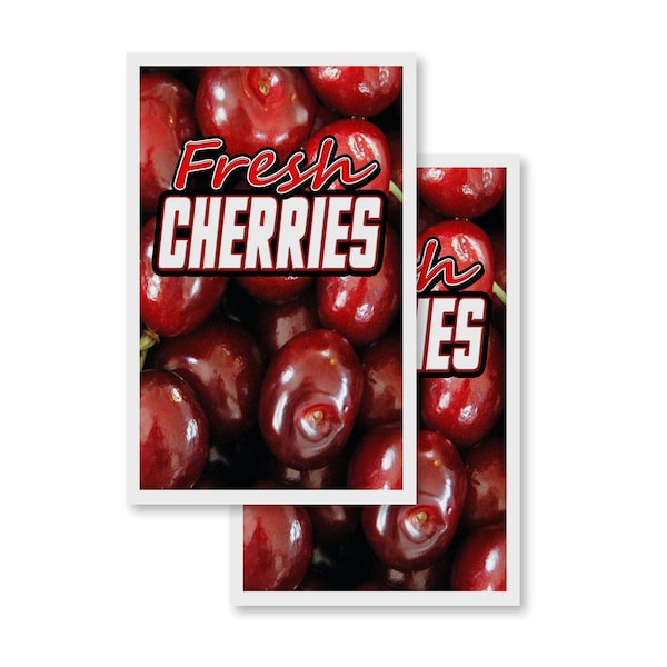 Signmission Fresh Cherries, Vinyl Decals Only 24 Inch x 36 Inch, Vinyl Decal, 2PK DSB-2436-2PACK-Fresh Cherries - main