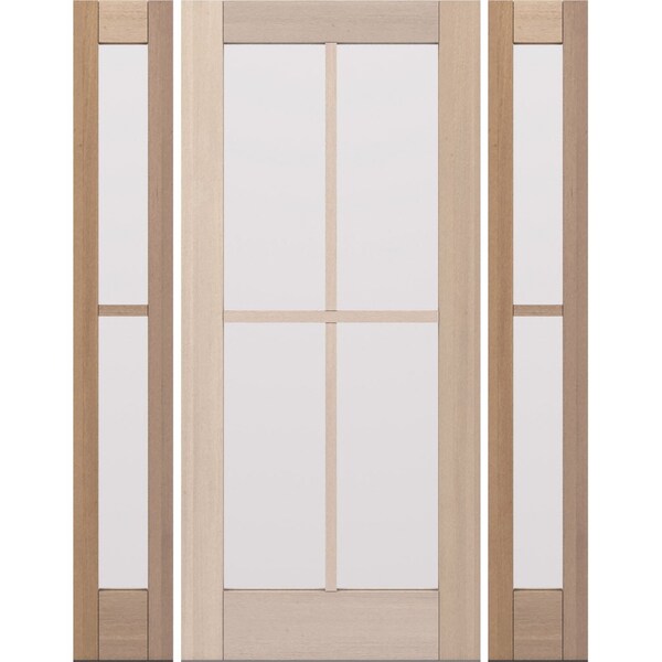 Doornmore G104, 65.25" x 82" ( 36" Door + 2x12" Side) Left Hand, Mahogany SDL 4 Lite Exterior Door G104-SW-3680-G102-SL_1-2_LI - main