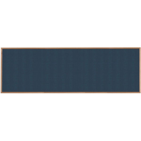 Aarco VIC Cork Bulletin Board, Red Oak Frame, Clear Lacquer Finish, Poppy Seed Dark Gray 48''Hx144''W OW48144204 - main