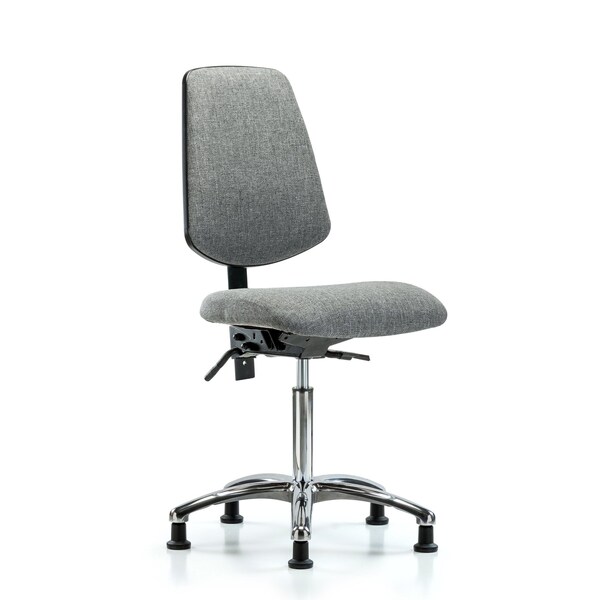 Blue Ridge Ergonomics Fab Med Bench Chair, Bk, Chrm, Glds, Gry, No Arms, 22" to 29" Height, Gray BR-FMBCH-MB-CR-T0-A0-NF-RG-F44 - main