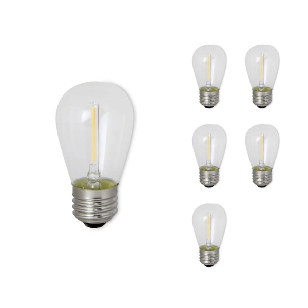 Bulbrite 11-Watt Equivalent S14 Clear Edison LED Light Bulb Warm White, 6PK 862154 - main