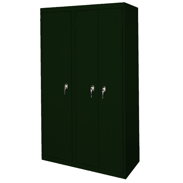 Steel Cabinets Usa Steel Storage Cabinet, 42in L x 21in D x 72in H, 8 Adjustable Shelves, 3 Doors, Hunter Green AAH-42-3D-H GRN - main