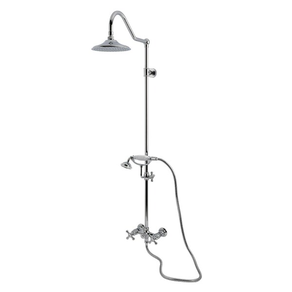 Kingston Brass Wall Mount Rain Drop Shower System with Hand Shower, Polished Chrome CCK3661AX - main
