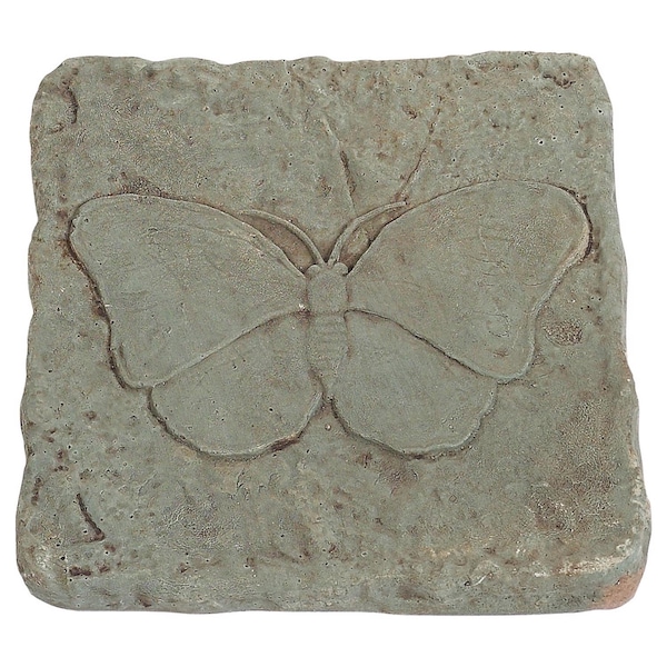 Athens Stonecasting Beige/Brown Concrete 2 in. H X 12 in. L X 12 in. W Butterfly Stepping Stone 01-500413PA - main