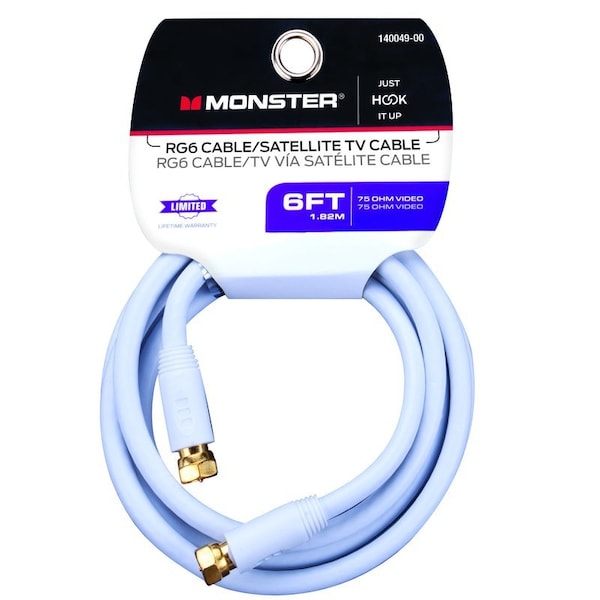 Monster Cable Just Hook it Up 6 ft. Video Coaxial Cable 140049-00 - main