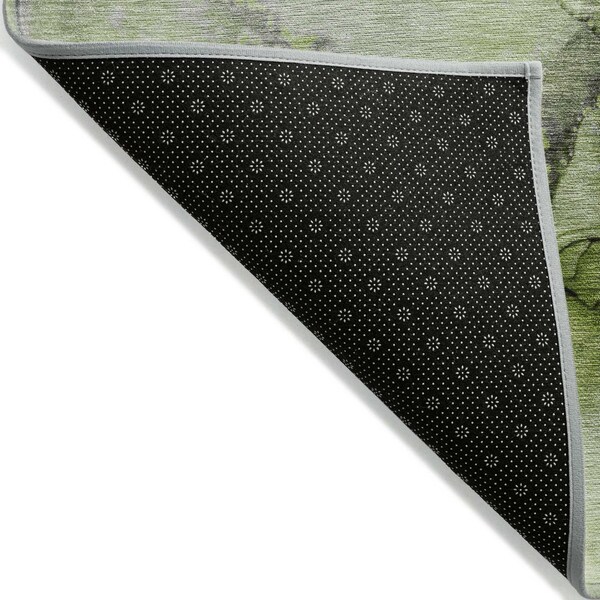 Homeroots 8' X 10' Green Abstract Washable Non Skid Indoor Outdoor Area Rug 559691 - main