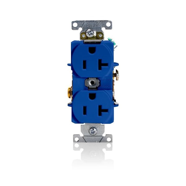 Leviton Duplex Receptacle Outlet, 20A, Blue, 125V 5352-BU - main