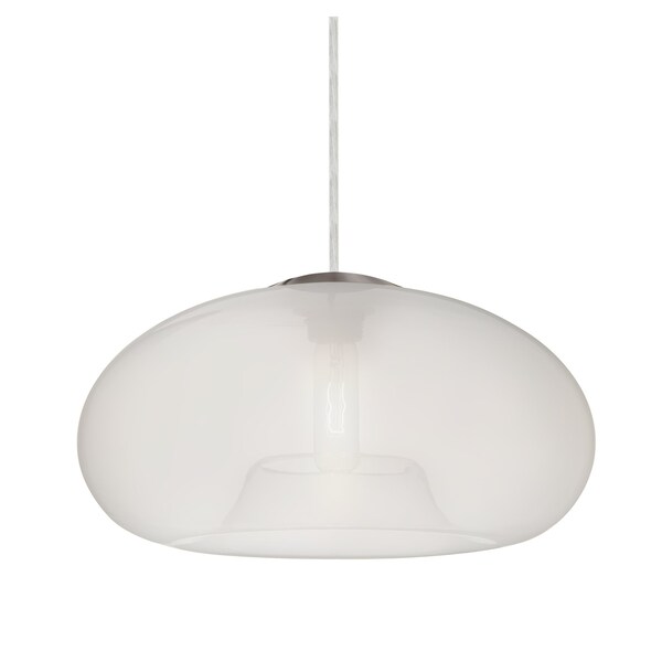 Besa Lighting Besa Bana 15 Pendant, Frost, Satin Nickel Finish, 1x 60W MAX E26 Base 1JT-BANA15FR-SN - main