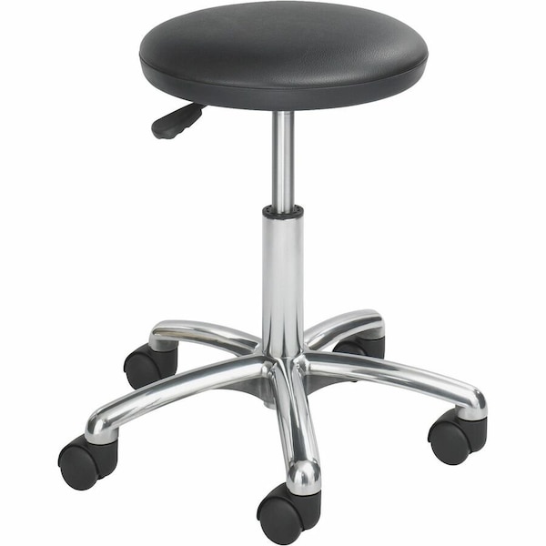 Safco Round Stool, Height Range 16" to 21", Polyurethane Black 3434BL - main