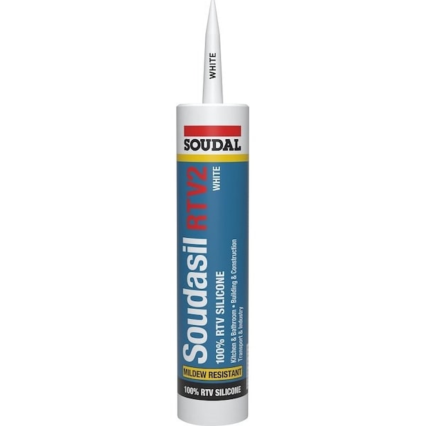 Soudal Soudasil RTV2 5823554 Silicone Sealant, White, 24 hr Curing, 40 to 325 deg F, 101 floz Cartridge 146726 - main
