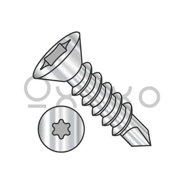 Oxoxo 8-18X1 6 Lobe Flat Self Drilling Screw Fully Threaded 18 8 Stainless Steel, 4000PK 530701 - main