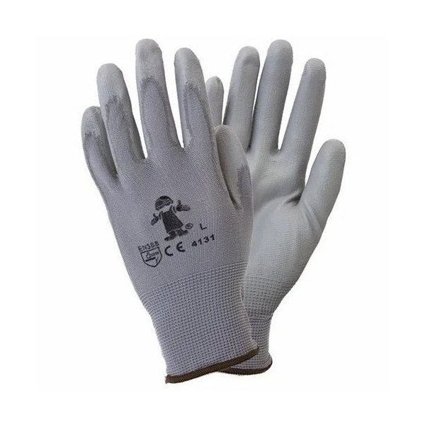 Safety Zone Foam Coated Knit Gloves - Gray/Gray, Sm - 12 Pairs GNPU-SM-4-GY-GY - main