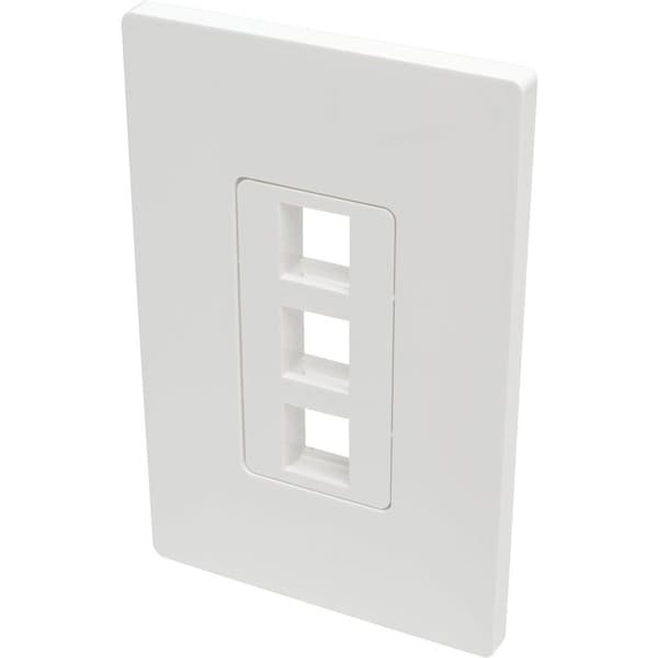 Tripp Lite Single-Gang 3-Port Wallplate Keystone Cat5/6 USB/HDMI/DP/RCA TAA N080-103 - main