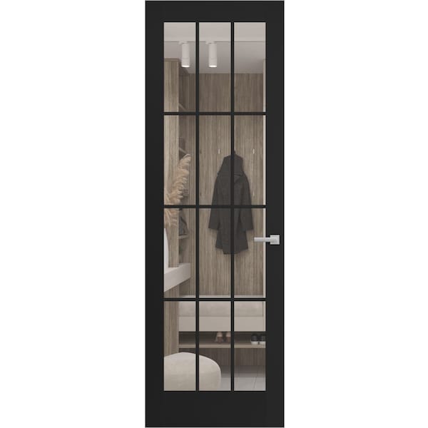 Sartodoors Hidden Door, Felicia 3355 Matte Black Concealed Metal Frame 24 x 96 Left Inswing FELICIA3355MF-BLK-24x96-LH-I - main