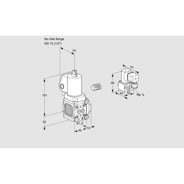 Honeywell Kromschroder Solenoid Valve for Gas/Air, Auto Shut-Off, 500 mbar, IP65, VAS Series KS88008523 - main