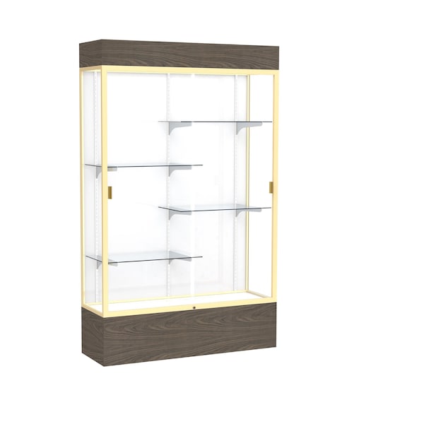 Ghent Lighted Floor Display Case 48x80x16, White 2174WB-GD-WV - main