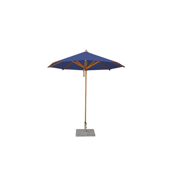 Bambrella 8.5' Round Bamboo Market Umbrealla w/1.5" Pole Diameter-Blue Canopy 2.5m R-L38-BL - main