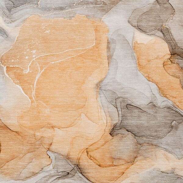 Homeroots 3' X 5' Orange Abstract Washable Non Skid Indoor Outdoor Area Rug 559517 - main