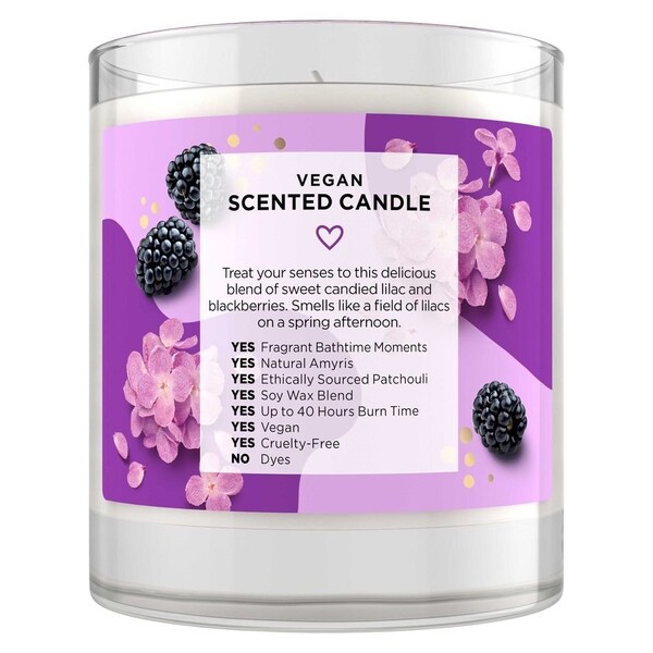 Love Beauty & Planet Candied Lilac & Blackberry Candle, 7 Ounce, 6PK 64785951 - main