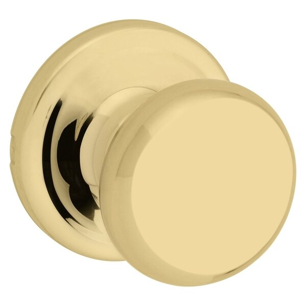 Kwikset Door Knob, Polished Brass, 138 to 134 in Thick Door, 214 in Strike 720J3CP6AL - main